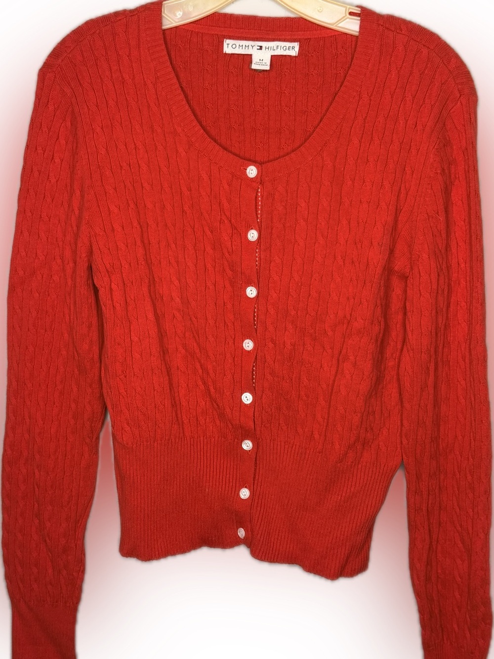 Tommy Hilfiger Red Cardigan Sweater